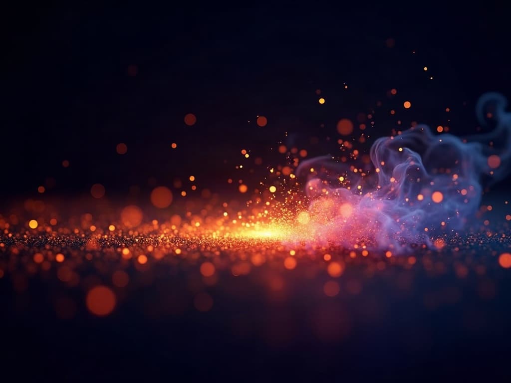 Ember particles spreading and igniting into a bright bloom representing viral safety discourse