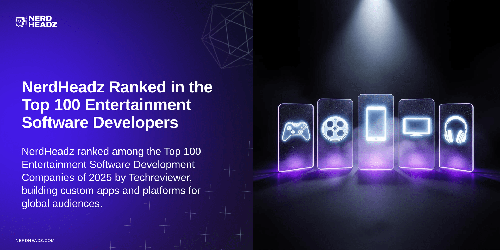 NerdHeadz Ranked in the Top 100 Entertainment Software Developers