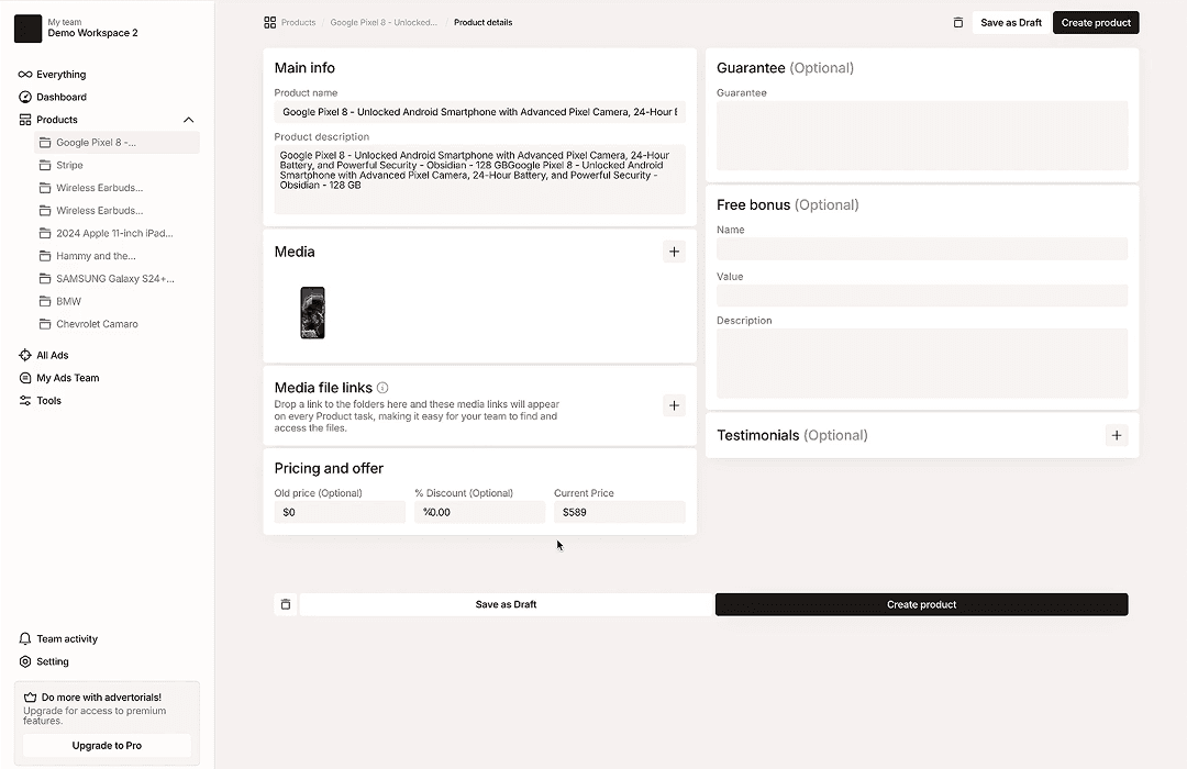 Advertorials screenshot 5