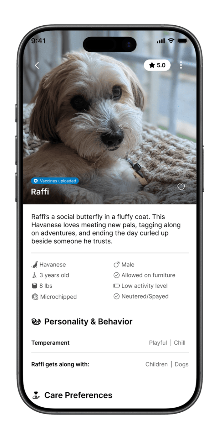 PetSitters App screen 4