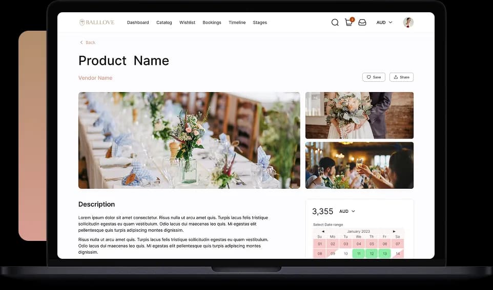 Bali Love — end-to-end wedding planning platform built on Bubble