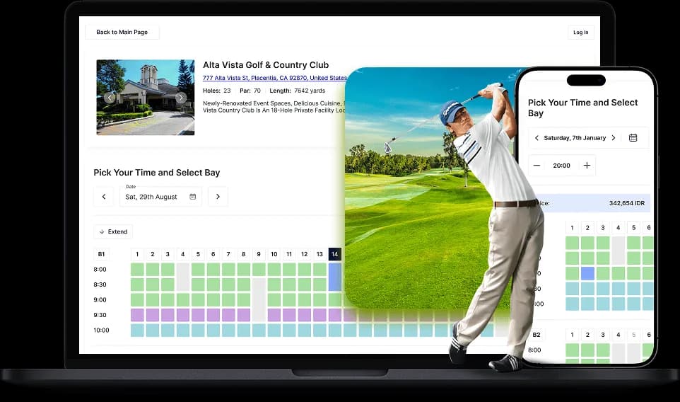 JLS Golf — tee-time booking platform we built greenfield