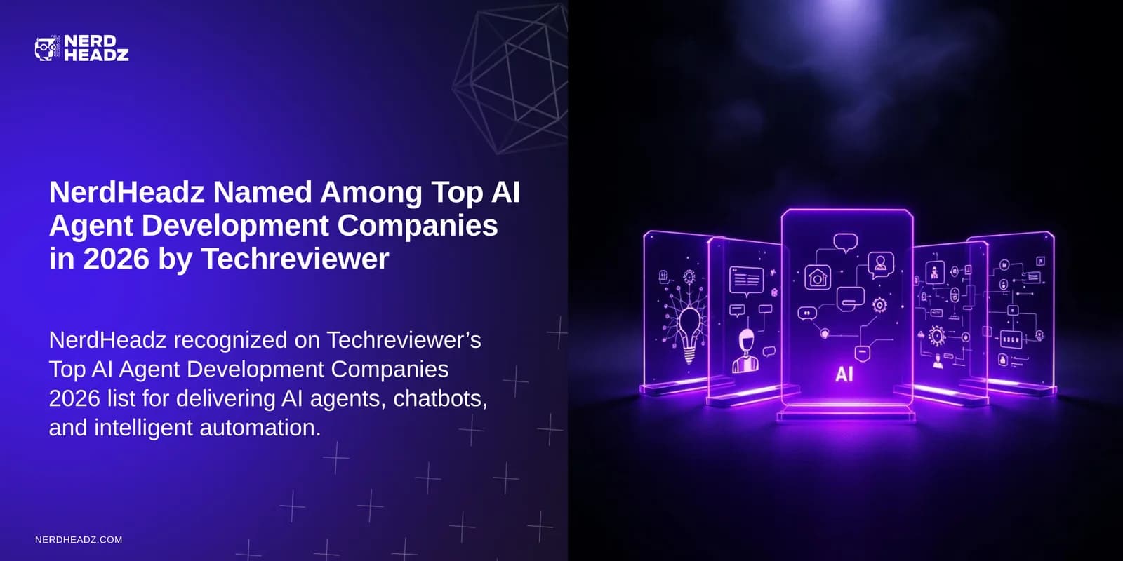 NerdHeadz Named Among Top AI Agent Development Companies in 2026 by Techreviewer