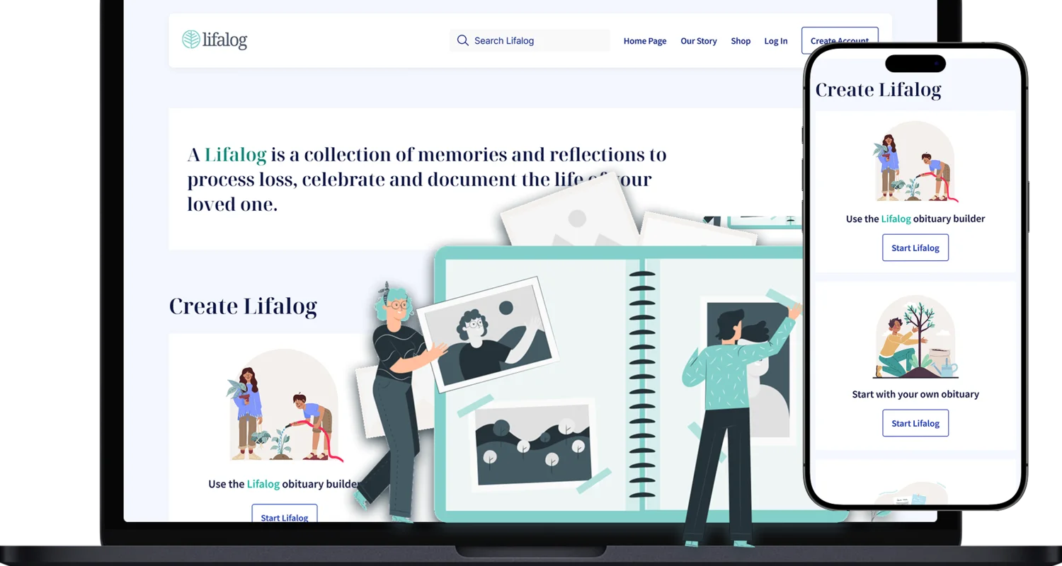 Lifalog web and mobile UI design