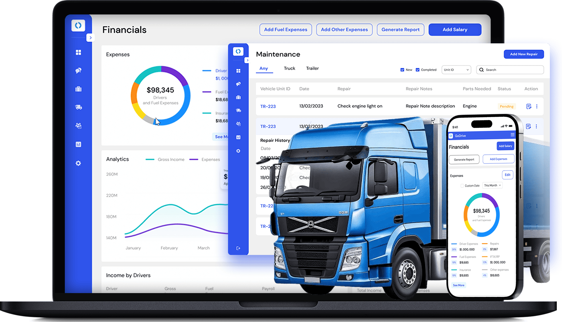 Fleet & dispatch operations — production interface from the trucking88 project