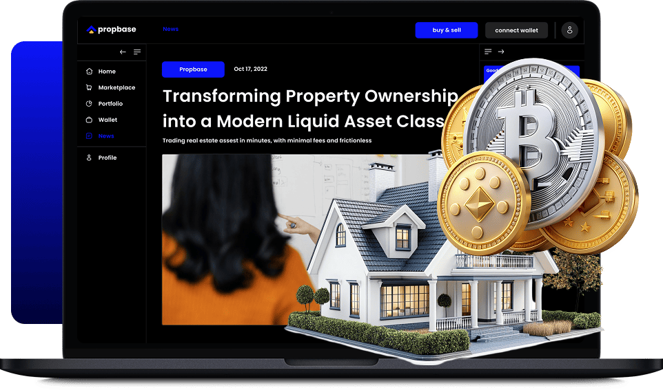 Propbase web3 real-estate marketplace listing screen